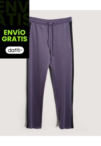 Pantalón  Para Hombre Multiusos Punto Color Morado Marca Ostu #60070525 Ostu