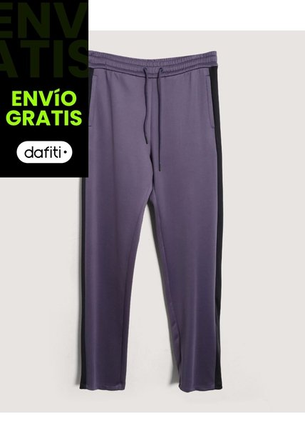 Pantalón  Para Hombre Multiusos Punto Color Morado Marca Ostu #60070525