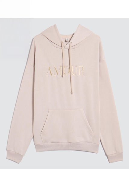 Buzo Para Mujer Hoodie Color Beige Marca Ostu #40060407