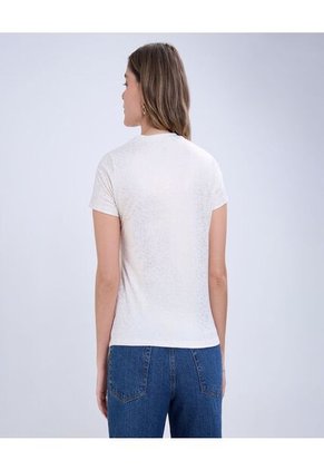 Camiseta Para Mujer Manga Corta Color Crema Marca Ostu #40092301