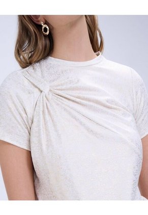 Camiseta Para Mujer Manga Corta Color Crema Marca Ostu #40092301