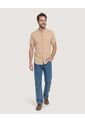 Camisa Manga Larga Con Bolsillo  Para Hombre Beige Ostu de Ostu
