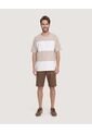 Camiseta Rayas Regular  Para Hombre Beige Ostu de Ostu