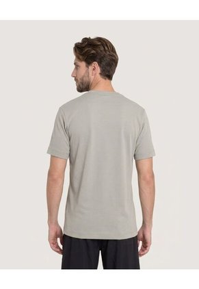 Camiseta Unicolor Texturizada Para Hombre Verde Ostu