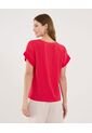 Blusa Para Mujer Manga Corta Color Rojo Marca Ostu #40121183 de Ostu
