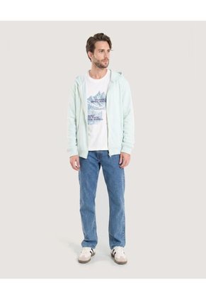 Buzo Hoodie Zipper De Ajuste Cómodo Para Hombre Verde Ostu