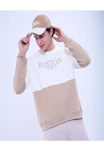 Buzo Para Hombre Cuello Redondo Color Crema Marca Ostu #60060449