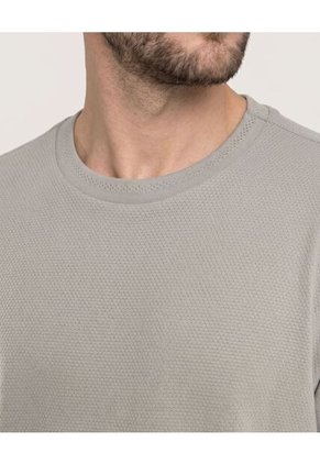 Camiseta Unicolor Texturizada Para Hombre Verde Ostu