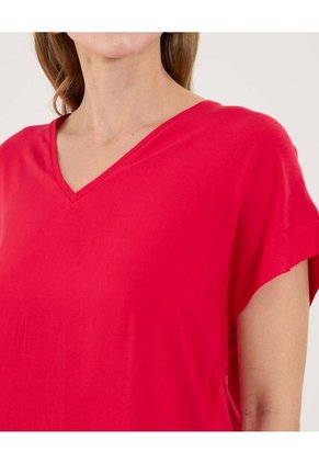 Blusa Para Mujer Manga Corta Color Rojo Marca Ostu #40121183