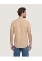 Camisa Manga Larga Con Bolsillo  Para Hombre Beige Ostu de Ostu