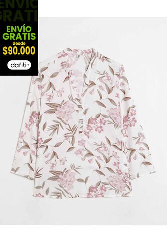 Blusa  Para Mujer Manga 3/4 Color Crema Marca Ostu #40121232 Ostu