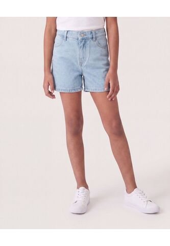 Short Mom Denim Básico  Infantil Niña Azul Ostu Ostu