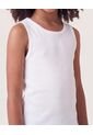 Camiseta Tank Básica Acanalada  Infantil Niña Crema Ostu de Ostu