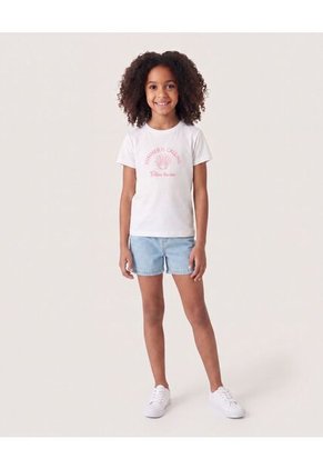Short Mom Denim Básico  Infantil Niña Azul Ostu