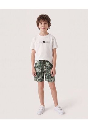 Bermuda Bañadora Camuflado Tropical Para Niño  Infantil Niño Verde Ostu