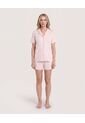 Pijama Resort Con Short Unicolor  Para Mujer Rosado Ostu de Ostu