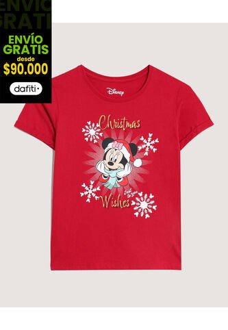 Camiseta  Infantil Niña Manga Corta Cuello Redondo Color Rojo Marca Ostu #90090356 Ostu