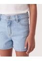 Short Mom Denim Básico  Infantil Niña Azul Ostu de Ostu
