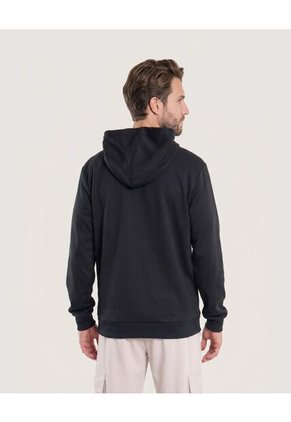Hoodie Con Estampado Para Hombre Negro Ostu