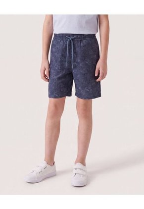 Bermuda Bañadora Estampado Tropical Para Niño Infantil Niño Azul Ostu
