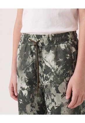 Bermuda Bañadora Camuflado Tropical Para Niño  Infantil Niño Verde Ostu