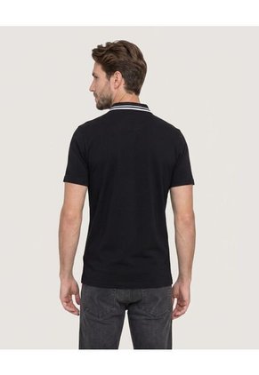 Polo Jersey Lycrada Para Hombre Negro Ostu