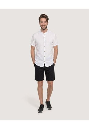 Camisa Manga Larga Con Bolsillo Para Hombre Crema Ostu