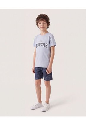 Bermuda Bañadora Estampado Tropical Para Niño Infantil Niño Azul Ostu
