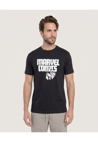 Camiseta Screen Marvel Comics  Para Hombre Negro Ostu Ostu