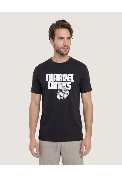 Camiseta Screen Marvel Comics  Para Hombre Negro Ostu