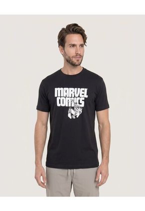 Camiseta Screen Marvel Comics Para Hombre Negro Ostu