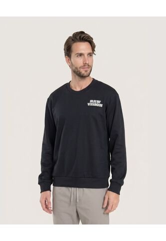 Buzo Con Estampado Raw Vision  Para Hombre Negro Ostu Ostu