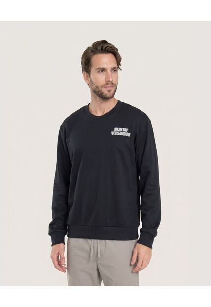 Buzo Con Estampado Raw Vision  Para Hombre Negro Ostu