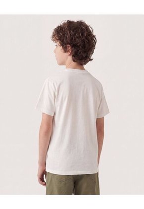 Camiseta Mickey Mouse Signature Para Niño Infantil Niño Crema Ostu