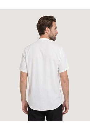 Camisa Manga Larga Con Bolsillo Para Hombre Crema Ostu