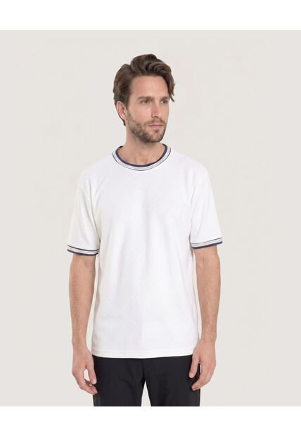 Camiseta Regular Preteñida Klang  Para Hombre Crema Ostu