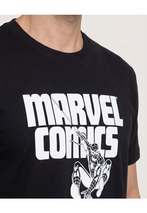 Camiseta Screen Marvel Comics Para Hombre Negro Ostu