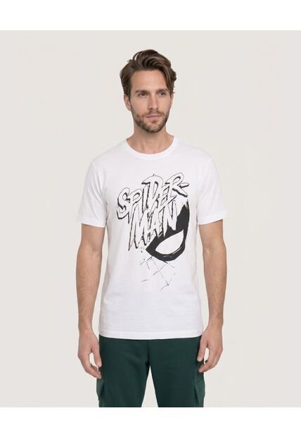 Camiseta Spider-Man Manga Corta  Para Hombre Crema Ostu
