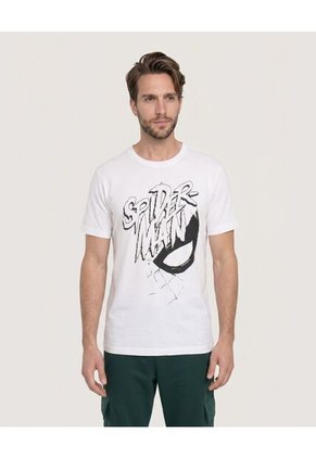 Camiseta Spider-Man Manga Corta Para Hombre Crema Ostu