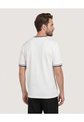 Camiseta Regular Preteñida Klang  Para Hombre Crema Ostu