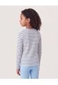Camiseta Rayas Manga Larga  Infantil Niña Azul Ostu de Ostu