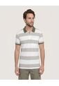 Polo Cuello Tejido A Rayas  Para Hombre Verde Ostu de Ostu