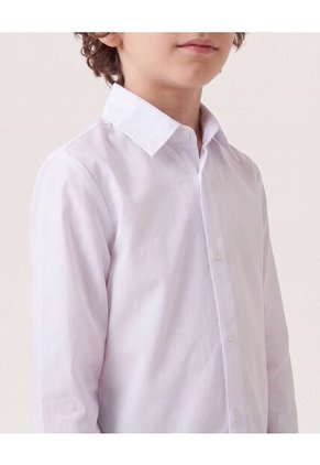 Camisa Clásica De Manga Larga Para Niño Infantil Niño Blanco Ostu