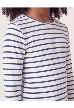 Camiseta Rayas Manga Larga Infantil Niña Azul Ostu