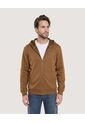 Buzo Hoodie Zipper De Ajuste Cómodo  Para Hombre Café Ostu de Ostu