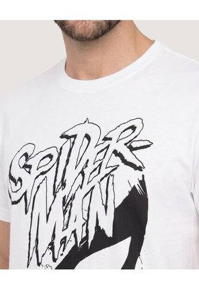 Camiseta Spider-Man Manga Corta Para Hombre Crema Ostu