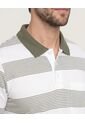Polo Cuello Tejido A Rayas  Para Hombre Verde Ostu de Ostu