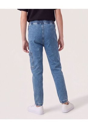 Jean Cargo Jogger Utility Para Niño Infantil Niño Azul Ostu