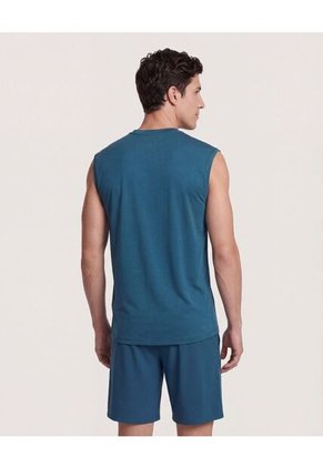 Camiseta Para Hombre Manga Sisa Cuello Redondo Color Azul Marca Ostu #60091798