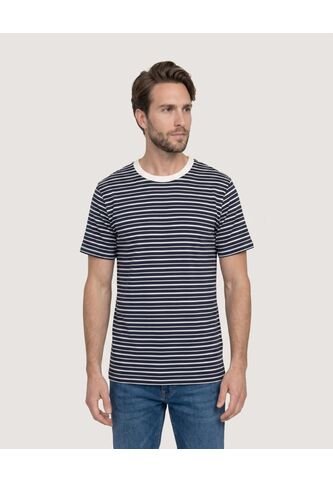Camiseta Regular Preteñida Klang  Para Hombre Azul Ostu Ostu